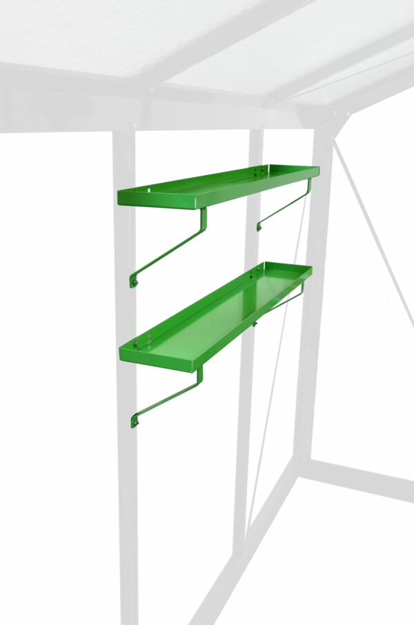 Deux étagères en aluminium